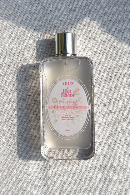 ARUZ X HOT MESS  Spill The Tea Body Spray